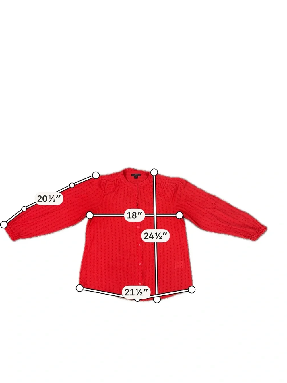 J. Crew Vibrant Red Textured V-Neck Blouse